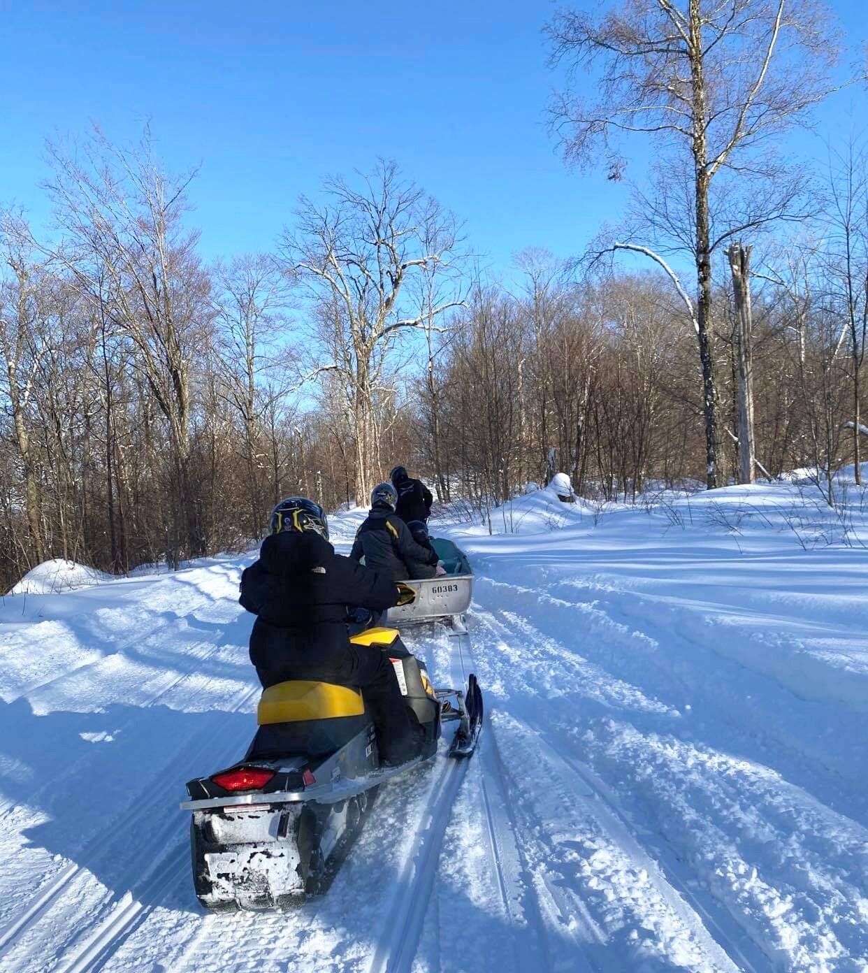 Delaware Valley Ridge Riders-maintained snowmobile trail in Downsville, toward Money Point.